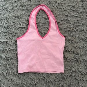 Pink Halter Crop Top